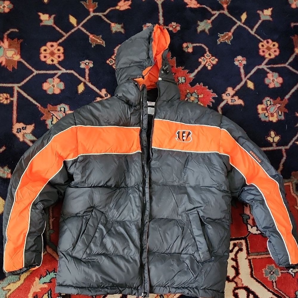 Kids Grey and Orange Puffer Jacket